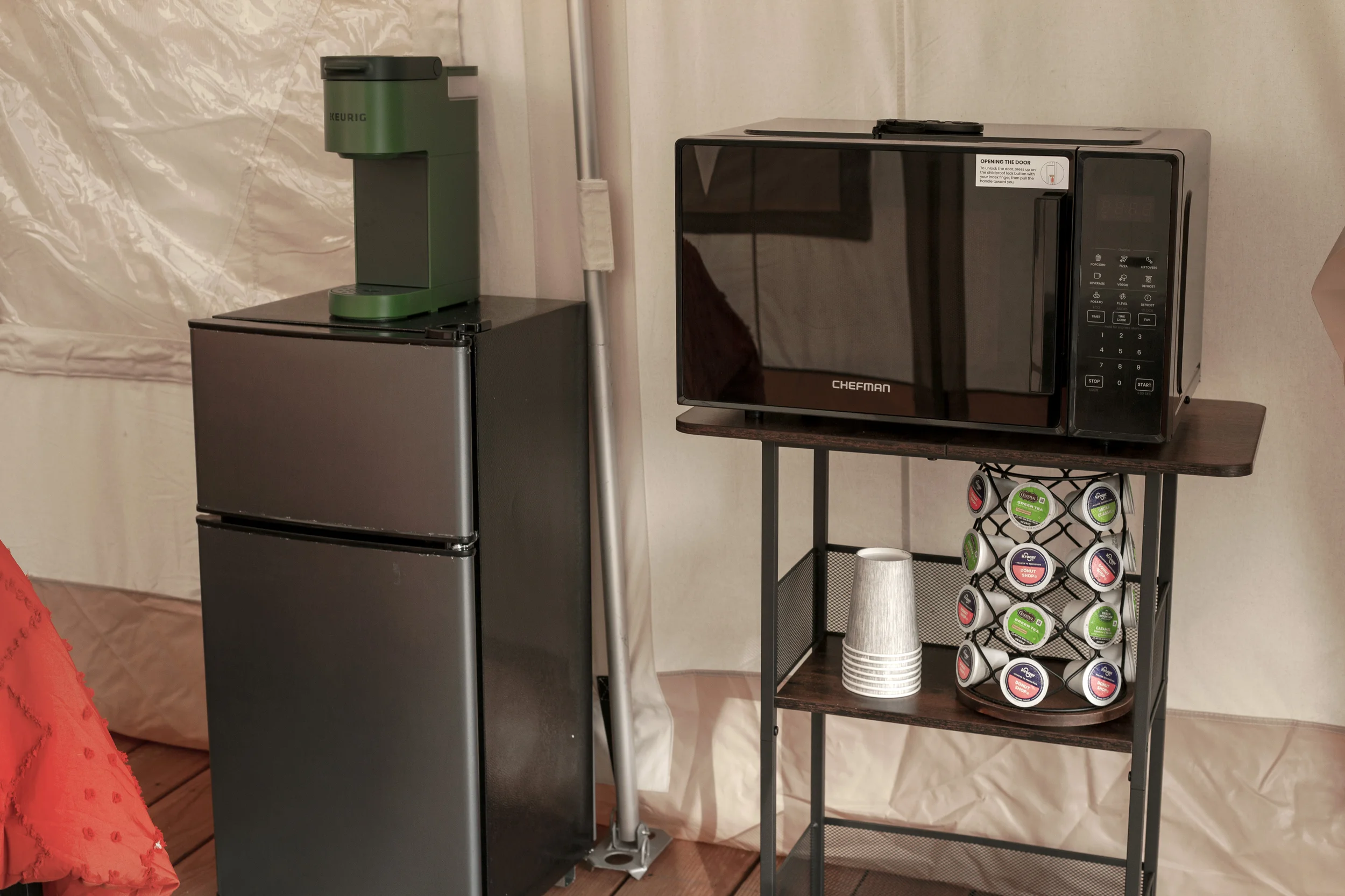 Glamping supplies at Columbia Falls RV Park.